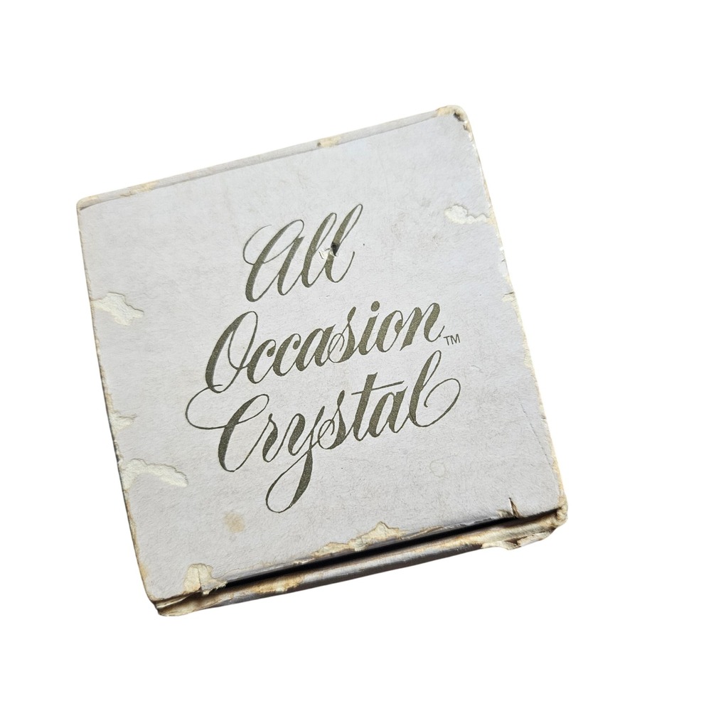 All Occasion Crystal 50th Anniversary 24% Lead Crystal Trinket Box Gold Emblem‎